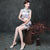 Floral Silk Blend Mini Cheongsam Chinese Dress