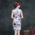 Mandaril Collar Floral Silk Blend Mini Cheongsam Chinese Dress