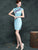 Cap Sleeve Floral Silk Blend Mini Cheongsam Day Dress