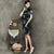 Short Sleeve Silk Blend Cheongsam Knee Length Floral Chinese Dress
