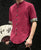 T-Shirt im chinesischen Stil aus Baumwolle mit Stehkragen und halben Ärmeln