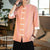 3/4 Sleeve Striped Signature Cotton Chinese Style Casual Shirt