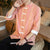 3/4 Sleeve Striped Signature Cotton Chinese Style Casual Shirt