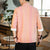 Camisa casual de estilo chino de algodón exclusivo con rayas de manga 3/4