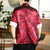 Chinesisches Hemd aus Seidenmischung mit Drachenmuster mit halben Ärmeln