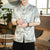 Dragon Pattern Silk Blend Half Sleeve Chinese Shirt