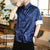 Dragon Pattern Silk Blend Half Sleeve Chinese Shirt