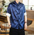 Dragon Pattern Silk Blend Half Sleeve Chinese Shirt