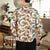 Long Sleeve Crane Pattern Signature Cotton Chinese Shirt