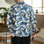 Long Sleeve Crane Pattern Signature Cotton Chinese Shirt