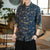 Long Sleeve Dragon Pattern Signature Cotton Chinese Shirt