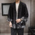 Costume de samouraï de chemise de kimono de cardigan de modèle de nuages ​​de bon augure pour hommes
