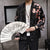 Drachen & Blumenmuster Herren Strickjacke Kimono Hemd Samurai Kostüm