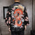Drachen & Blumenmuster Herren Strickjacke Kimono Hemd Samurai Kostüm