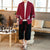 Crane Embroidery Men's Cardigan Kimono Shirt Samurai Costume