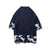 Crane Pattern Men's Cardigan Kimono Shirt Samurai Costume