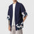 Crane Pattern Men's Cardigan Kimono Shirt Samurai Costume