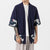 Crane Pattern Men's Cardigan Kimono Shirt Samurai Costume