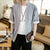 Half Sleeve Loose Men's Cardigan Kimono Shirt Samurai Costume