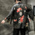 Cyprinus Muster Retro Herren Strickjacke Kimono Hemd Samurai Kostüm