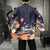 Landscape Pattern Retro Men's Cardigan Kimono Shirt Samurai Costume