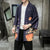 Landscape Pattern Retro Men's Cardigan Kimono Shirt Samurai Costume