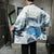 Costume de samouraï de chemise de kimono de cardigan de modèle de paysage rétro pour hommes