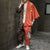 Lion Face Pattern Chinese Style Casual Kimono Suit