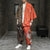 Lion Face Pattern Chinese Style Casual Kimono Suit