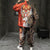 Lion Face Pattern Chinese Style Casual Kimono Suit