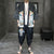 Lion Face Pattern Chinese Style Casual Silk Kimono Suit