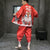 Lion Face Pattern Chinese Style Casual Silk Kimono Suit