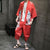 Lion Face Pattern Chinese Style Casual Silk Kimono Suit