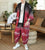 Chinese Style Floral Silk Casual Kimono Suit