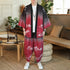 Abito kimono casual in seta floreale in stile cinese