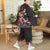 Chinese Style Floral Silk Casual Kimono Suit