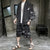 Crane Pattern Chinese Style Casual Kimono Suit