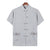 Auspicious Embroidery Short Sleeve Chinese Style Leisure Suit with Strap Buttons