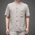 Mandarin Collar Short Sleeve Signature Cotton Chinese Shirt Base Shirt