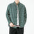 Chinese Style Men's Trendy Plaid Long Sleeve Shirt Casual Corduroy Large Size Top