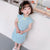 Cap Sleeve Plaids & Checks Cotton Kid's Cheongsam Dress