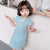 Cap Sleeve Plaids & Checks Cotton Kid's Cheongsam Dress