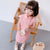 Kinderkleid Cheongsam aus Baumwolle mit Flügelärmeln und Karos