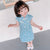 Cap Sleeve Mandarin Collar Floral Cotton Kid's Cheongsam Dress