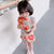 Cap Sleeve Mandarin Collar Floral Cotton Kid's Cheongsam Dress