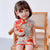 Vestido cheongsam infantil de algodón floral con cuello mandarín y mangas casquillo