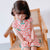 Vestido cheongsam infantil de algodón floral con cuello mandarín y mangas casquillo