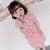 Cap Sleeve Mandarin Collar Floral Cotton Kid's Cheongsam Dress