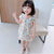 Abito cheongsam per bambini in cotone floreale con collo alla coreana e maniche ad aletta