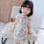 Cap Sleeve Mandarin Collar Floral Cotton Kid's Cheongsam Dress